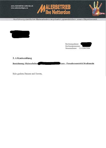 Mike Netterdon Malerbetrieb — Kundenfoto